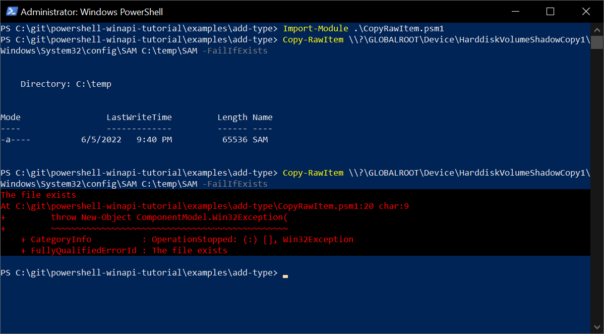 Windows API Access From PowerShell